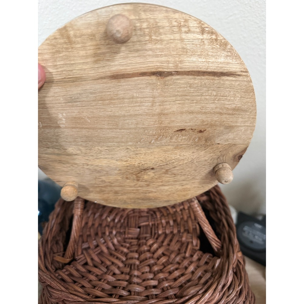 Hand Carved Wooden Pedestal Riser Round Mandala Boho Decorative Tray 7.5 Inch